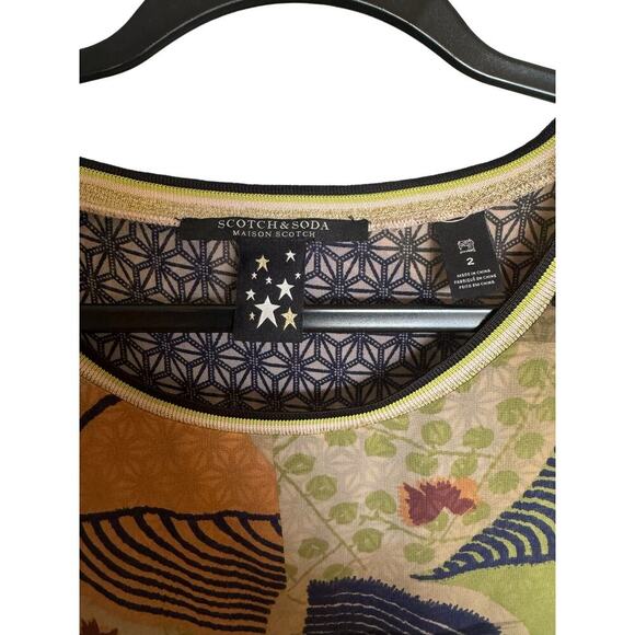Scotch & Soda Abstract Colorful Pattern Blouse Size 2 - Picture 4 of 10